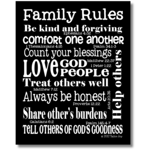 family rules printable art